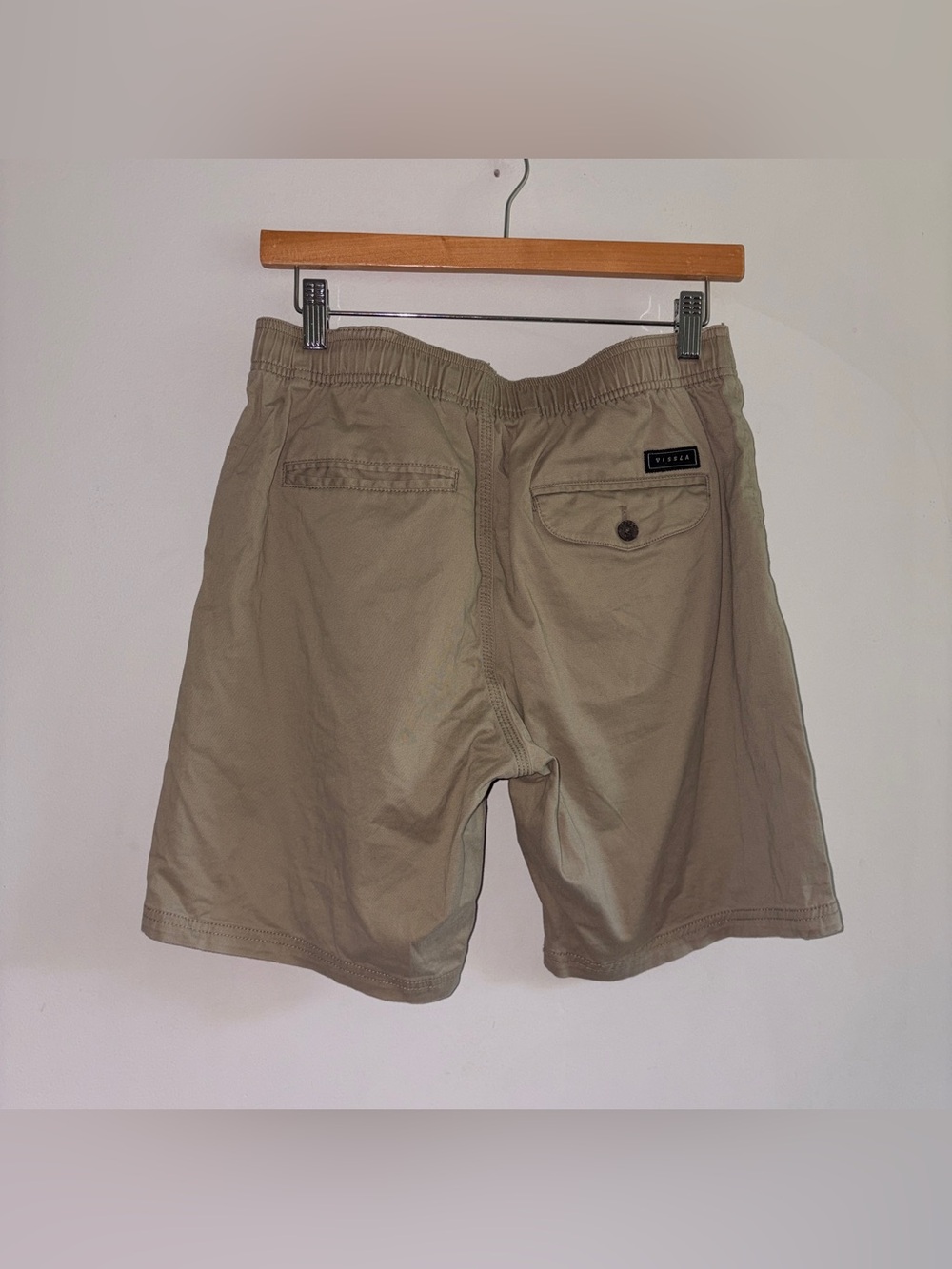 Vissla Men's Casual Pull On Drawstring Khaki Shorts Small Organic Cotton - Picture 2 of 9